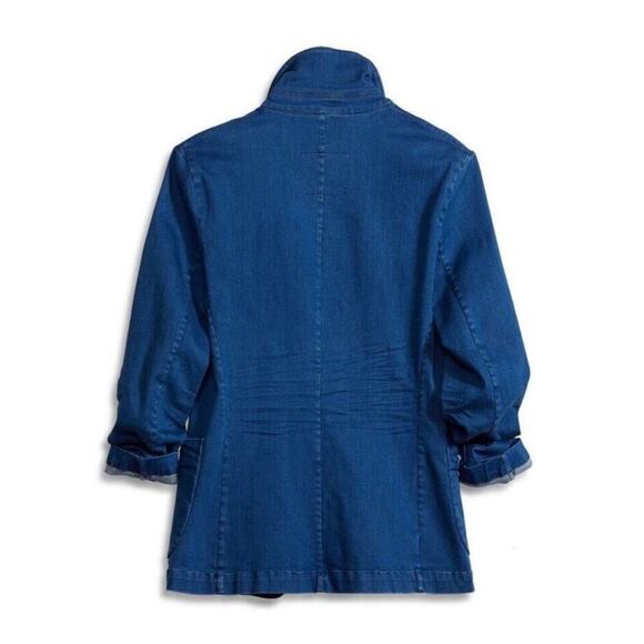 Frank & Eileen Dublin 1977 Wash Blue Italian Performance Denim Blazer Size XS - Picture 11 of 15